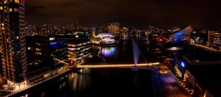 Aerial view of the Media City district in Manchester, UK. photo