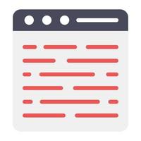 A page with on web page showing content writing vector