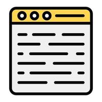 A page with on web page showing content writing vector