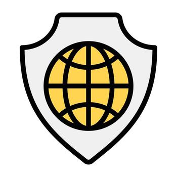 Internet security icon, flat editable vector