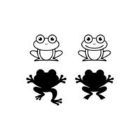 set of frog silhoutte business logo design vector