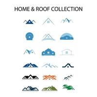set of business logo design vector home and roof collection