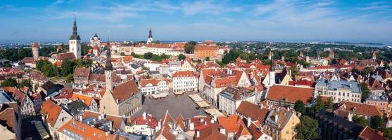 Aerial View of Tallinn Old Town in a beautiful summer day photo