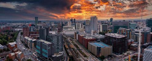 vista aérea de la ciudad de Manchester en el Reino Unido foto