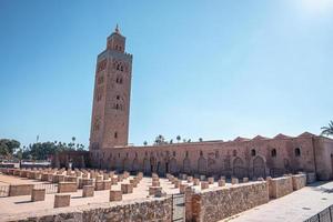 mezquita koutoubia antiguo hito turístico árabe histórico en marrakech oriental foto