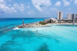 Aerial view of Punta Cancun Lighthouse photo