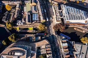 Aerial view of the Camden Lock Market in London, United Kingdom. photo