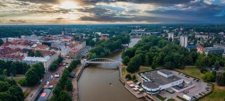 Cityscape of Tartu town in Estonia.