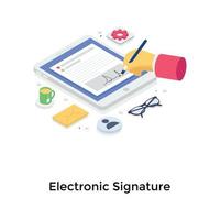 conceptos de firma electronica vector