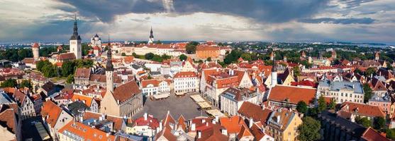 Aerial View of Tallinn Old Town in a beautiful summer day photo