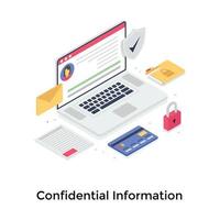 conceptos de información confidencial vector