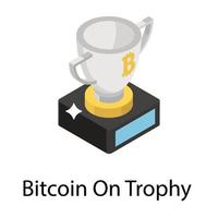 Bitcoin On Trophy vector
