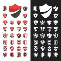 set of business shield logo design vector