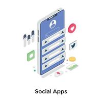Social Apps Concepts vector