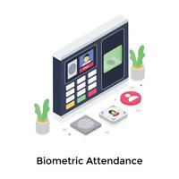 conceptos de asistencia biométrica vector