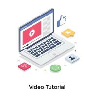 Video Tutorial Concepts vector