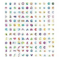 conjunto de vector de diseño de logotipo de empresa de mega colección de letras abstractas