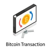 conceptos de transacciones bitcoin vector