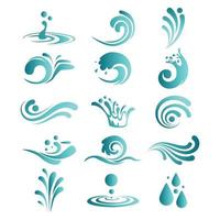set of business logo design vector abstract water wave