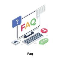 Trendy Faq Concepts vector