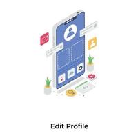 Edit Profile Concepts vector