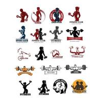 set of business fitness sport logo design vector