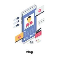 Trendy Vlog Concepts vector