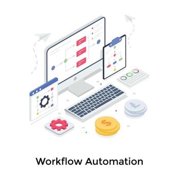 conceptos de automatización del flujo de trabajo vector