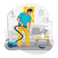 Spring Cleaning at Home Concept vector