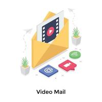 conceptos de correo de video vector