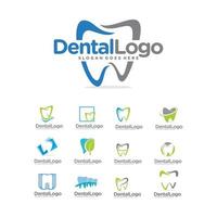 set of dental business logo design vector