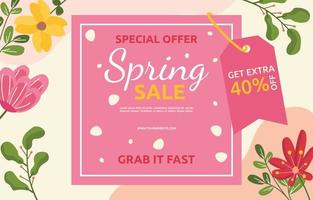 venta especial de primavera flor floral temporada marketing banner negocio vector