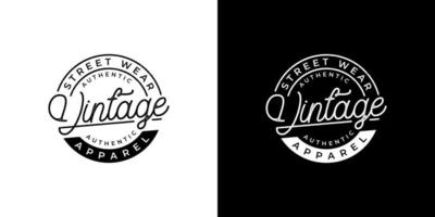 vintage retro hipster label, stamp, badge, emblem, sticker logo design vector for clothing and apparel business
