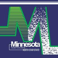 Minnesota Lettering hands typography graphic design in vector illustration.