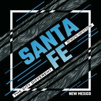 santa fe letras manos tipografía diseño gráfico en ilustración vectorial. vector