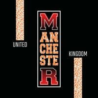 Manchester Lettering hands typography graphic design in vector illustration.