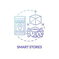 Smart stores blue gradient concept icon. Modern technology of customer service. Online shopping organization abstract idea thin line illustration. Vector isolated outline color drawing