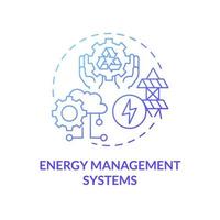 Energy management systems blue gradient concept icon. Automation of energy measurement data collection. Urban services abstract idea thin line illustration. Vector isolated outline color drawing