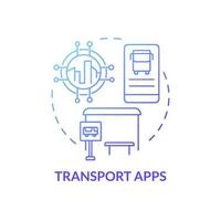 Transport apps blue gradient concept icon. Digital timetable online service. Public transport control software abstract idea thin line illustration. Vector isolated outline color drawing