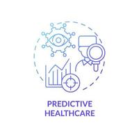 Predictive healthcare blue gradient concept icon. Prevention of future health problem by digital analyze abstract idea thin line illustration. Vector isolated outline color drawing