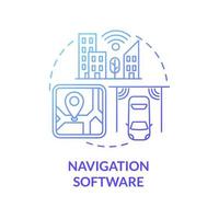 Navigation software blue gradient concept icon. Public transportation. Digitalization of transport system abstract idea thin line illustration. Vector isolated outline color drawing