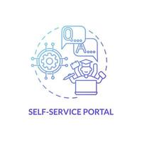 Self-service portal blue gradient concept icon. Public informational database. Technical support service abstract idea thin line illustration. Vector isolated outline color drawing