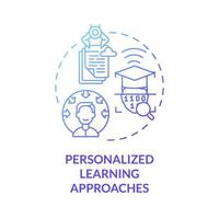 Personalized learning approaches blue gradient concept icon. Individual educative sources digitalization abstract idea thin line illustration. Vector isolated outline color drawing