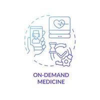 On-demand medicine blue gradient concept icon. Pharmacy orders delivery. Digitization of healthcare service abstract idea thin line illustration. Vector isolated outline color drawing