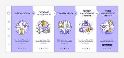 Urban infrastructure digital management onboarding vector template. Responsive mobile website with icons. Web page walkthrough 5 step screens. City color concept with linear illustrations