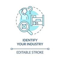 Identify your industry concept icon. Choosing product for sale. Distribution business types abstract idea thin line illustration. Vector isolated outline color drawing. Editable stroke