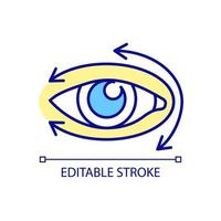 Massage directions for eye RGB color icon. Implementing instruction. Do eyelid massage. Preoperative phase of surgery. Isolated vector illustration. Simple filled line drawing. Editable stroke