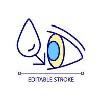 Water drop in eye RGB color icon. Taking doctor prescribed antibiotics before operation. Surgery preparation. Isolated vector illustration. Simple filled line drawing. Editable stroke