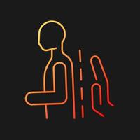 Schroth method gradient vector icon for dark theme. Scoliosis nonsurgical treatment. Spine alignment. Thin line color symbol. Modern style pictogram. Vector isolated outline drawing