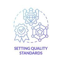 Setting quality standarts blue gradient concept icon. Performance control. Service guarantee for customer. Brand planning abstract idea thin line illustration. Vector isolated outline color drawing